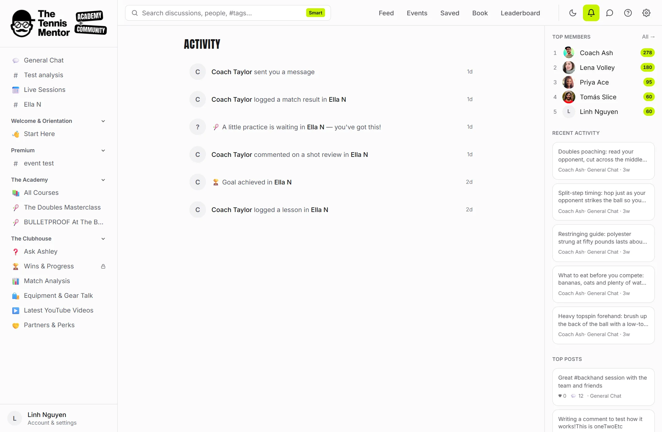The Activity feed — everything that happened while they were away