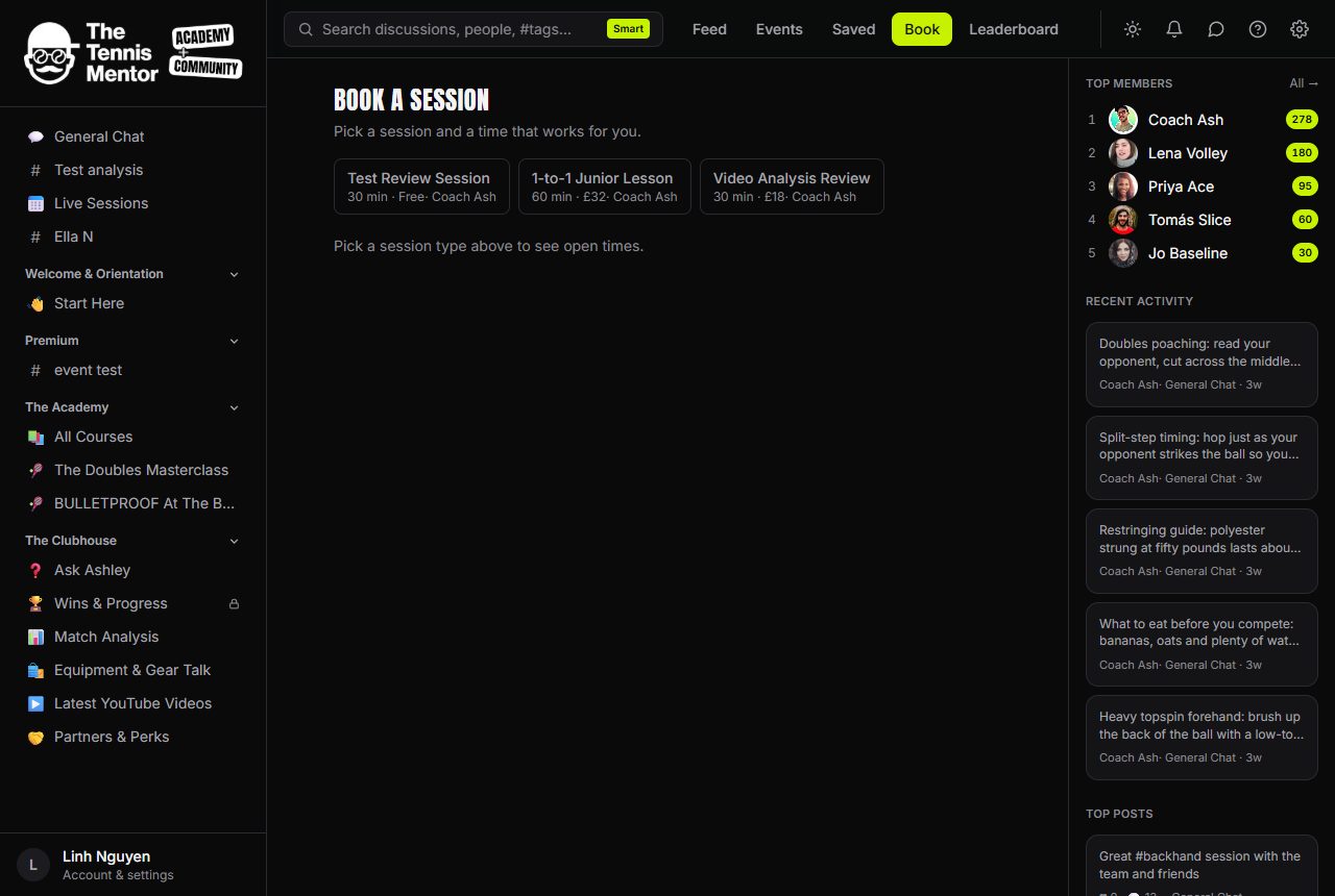 Picking a time slot for a session