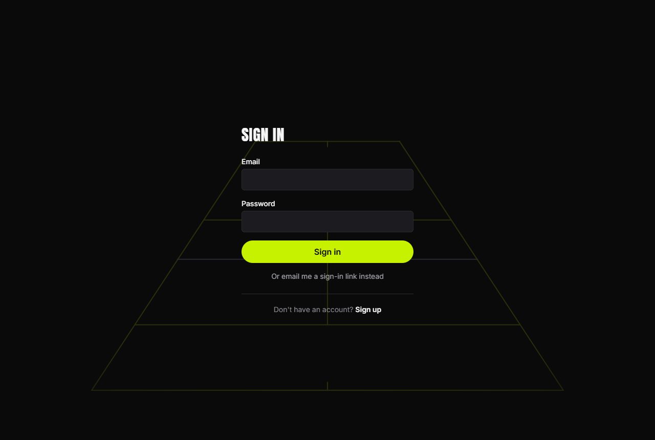 The sign-in page — password, magic link, or Google/Apple