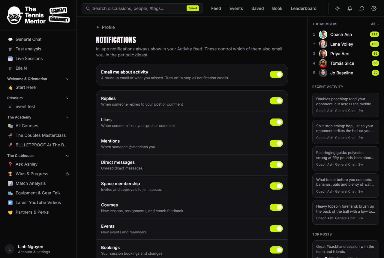 Notification settings